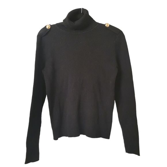 Ralph Lauren | Sweaters | Unisexralphlauren Vintage Black Turtleneck  Sweater With Gold Button Details | Poshmark